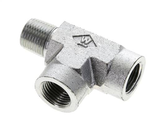 Racor en T 3/8'' NPT Macho x Hembra Acero 210bar (2950.5psi)