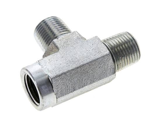 Racor en T 3/8'' NPT Hembra x Macho Acero 210bar (2950.5psi)