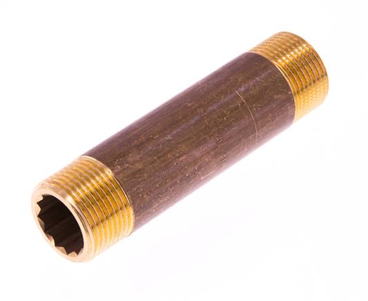 G 3/4'' Espiga doble de latón 16 Bar DIN 2982 - 100mm