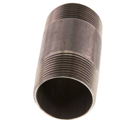 R 1 1/4'' Acero inoxidable Espiga doble 20 Bar DIN 2982 - 80mm