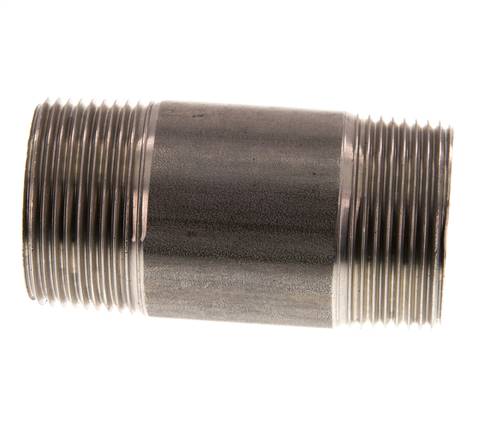 R 1 1/4'' Acero inoxidable Espiga doble 20 Bar DIN 2982 - 80mm