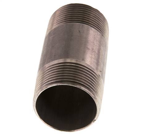 R 1 1/4'' Acero inoxidable Espiga doble 20 Bar DIN 2982 - 80mm