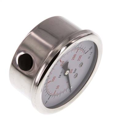 0..16 Bar (0..232 psi) Manómetro de glicerina Abajo Acero inoxidable/Latón 63 mm Clase 1.6
