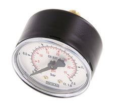0..2.5 Bar (0..36 psi) Manómetro Acero trasero / latón 50 mm Clase 1.6
