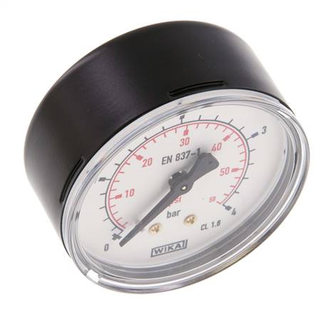 0.4 Bar (0..58 psi) Manómetro Acero trasero / latón 63 mm Clase 1.6
