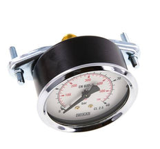 0..40 Bar (0..580 psi) Manómetro de montaje en panel Acero/Latón 63 mm Clase 2.5 (Soporte)