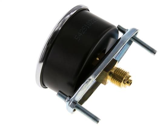 0..4 Bar (0..58 psi) Manómetro de montaje en panel Acero/Latón 63 mm Clase 2.5 (Soporte)