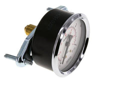 0..4 Bar (0..58 psi) Manómetro de montaje en panel Acero/Latón 63 mm Clase 2.5 (Soporte)