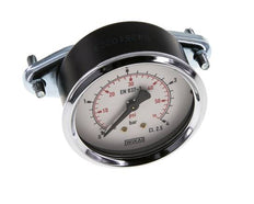 0..4 Bar (0..58 psi) Manómetro de montaje en panel Acero/Latón 63 mm Clase 2.5 (Soporte)