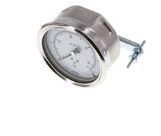 0..6 Bar (0..87 psi) Manómetro de montaje en panel Acero/Latón 100 mm Clase 1.0 (Soporte)