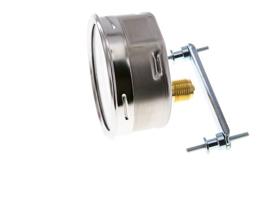 0..6 Bar (0..87 psi) Manómetro de montaje en panel Acero/Latón 100 mm Clase 1.0 (Soporte)