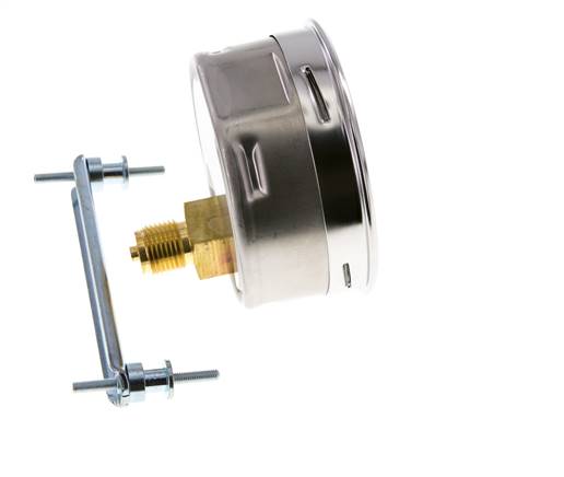 0..6 Bar (0..87 psi) Manómetro de montaje en panel Acero/Latón 100 mm Clase 1.0 (Soporte)