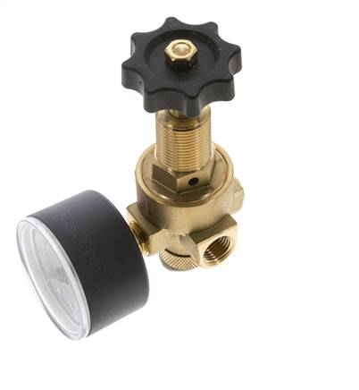 Reductor de Presión de Agua y Aire Latón G1/4'' 2,5 L/min 0,5-16 bar/7-232psi