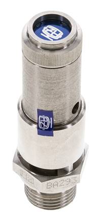G 1/2'' Acero inoxidable 316 Ti Válvula de seguridad preajustada 2,5 bar (36,26 psi) DN 10