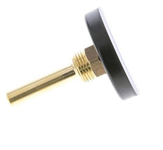 0 a +60°C Termómetro bimetálico de plástico Gabinete de 63mm Vástago de 60mm con termopozo
