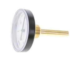 0 a +60°C Termómetro bimetálico de plástico Gabinete de 63mm Vástago de 60mm con termopozo