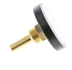 0 a +60°C Termómetro bimetálico de plástico Gabinete de 63mm Vástago de 40mm con termopozo