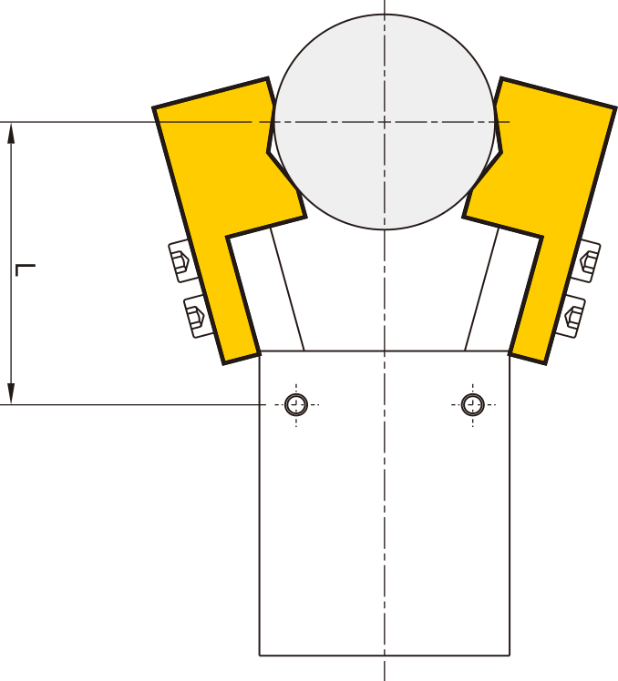 Pinza neumática de 2 mordazas de 30 grados de apertura por muelle D20 mm