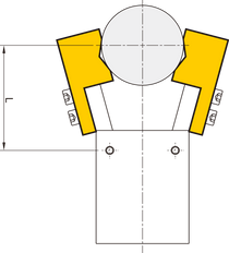 Pinza neumática de 2 mordazas de 30 grados de apertura por muelle D20 mm