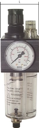 FRL G3/4'' 3400l/min 0.5-6.0bar/7-87psi Jaula Protectora Manual de Policarbonato Combo 2