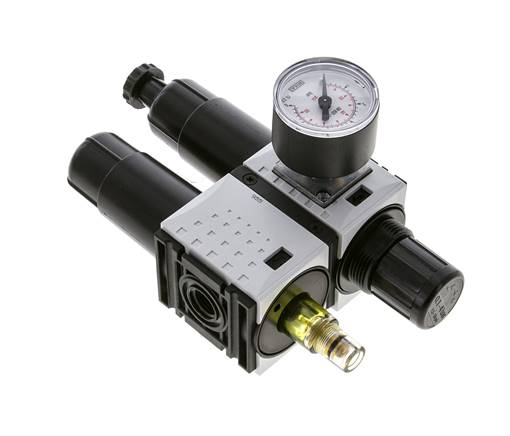 FRL 2 Partes G1/4'' 800l/min 0.2-4.0bar/3-58psi Semi-Auto 40 mm Manómetro Metal Futura 0