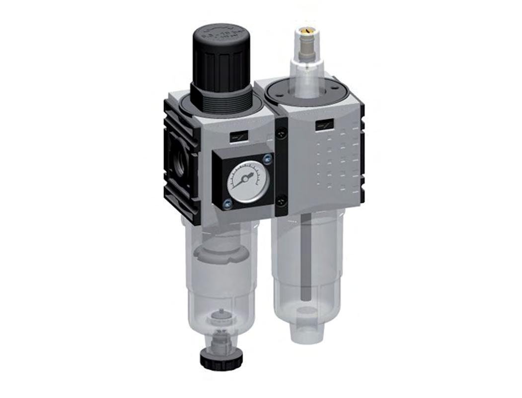 FRL 2 Partes G1/4'' 800l/min 0.2-4.0bar/3-58psi Semi-Auto 40 mm Manómetro Metal Futura 0