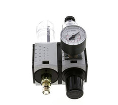 FRL 2 Partes G1/4'' 800l/min 0.2-4.0bar/3-58psi Semi-Auto 40 mm Manómetro Policarbonato Futura 0
