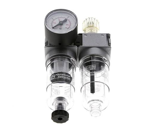 FRL 2 Partes G1/4'' 700l/min 0.5-10.0bar/7-145psi Semi-Auto 40 mm Manómetro Policarbonato Multifix 0