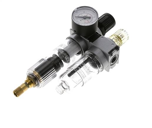 FRL 2 Partes G1/4'' 700l/min 0.5-10.0bar/7-145psi Auto 40 mm Manómetro Policarbonato Multifix 0