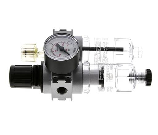 FRL 2 Partes G1/4'' 700l/min 0.5-10.0bar/7-145psi Semi-Auto 40 mm Manómetro Policarbonato Multifix 0