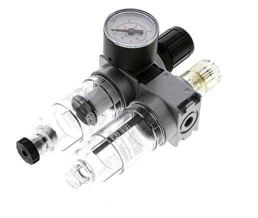 FRL 2 Partes G1/8'' 700l/min 0.5-10.0bar/7-145psi Semi-Auto 40 mm Manómetro Policarbonato Multifix 0