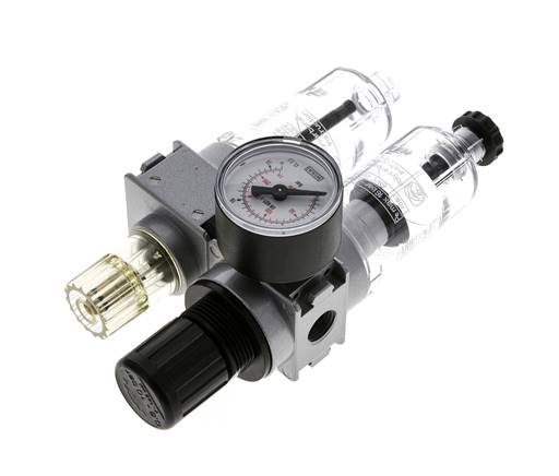 FRL 2 Partes G1/4'' 700l/min 0.5-10.0bar/7-145psi Semi-Auto 40 mm Manómetro Policarbonato Multifix 0