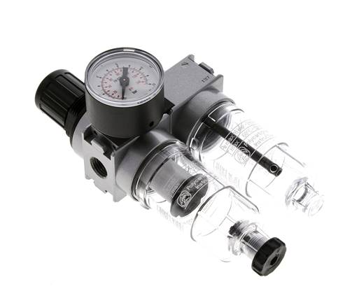 FRL 2 Partes G1/4'' 700l/min 0.2-6.0bar/3-87psi Semi-Auto 40 mm Manómetro Policarbonato Multifix 0