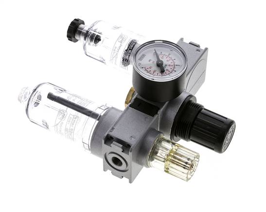 FRL 3 Partes G1/8'' 750l/min 0.2-6.0bar/3-87psi Semi-Auto 40 mm Manómetro Policarbonato Multifix 0