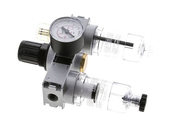 FRL 3 Partes G1/4'' 750l/min 0.5-10.0bar/7-145psi Semi-Auto 40 mm Manómetro Policarbonato Multifix 0