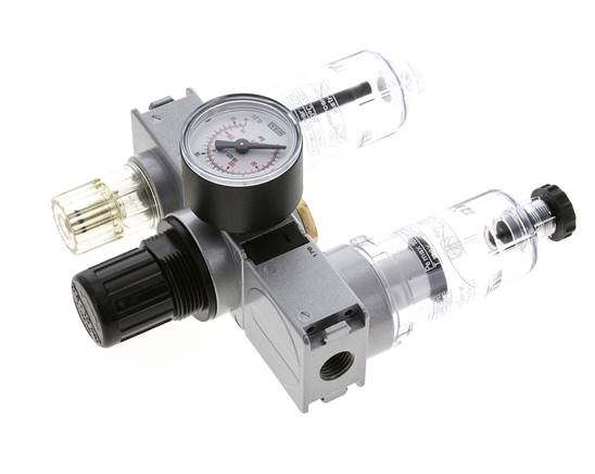 FRL 3 Partes G1/4'' 750l/min 0.5-10.0bar/7-145psi Semi-Auto 40 mm Manómetro Policarbonato Multifix 0