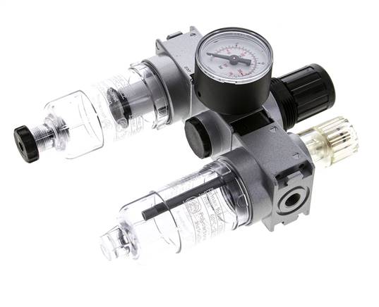 FRL 3 Partes G1/8'' 750l/min 0.5-10.0bar/7-145psi Semi-Auto 40 mm Manómetro Policarbonato Multifix 0
