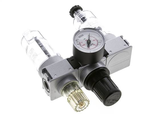 FRL 3 Partes G1/4'' 750l/min 0.5-10.0bar/7-145psi Semi-Auto 40 mm Manómetro Policarbonato Multifix 0