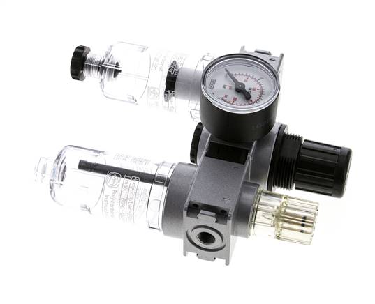FRL 3 Partes G1/8'' 750l/min 0.5-10.0bar/7-145psi Semi-Auto 40 mm Manómetro Policarbonato Multifix 0