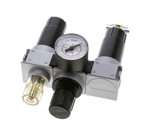 FRL 3 Partes G1/4'' 750l/min 0.5-10.0bar/7-145psi Semi-Auto 40 mm Manómetro Metal Multifix 0