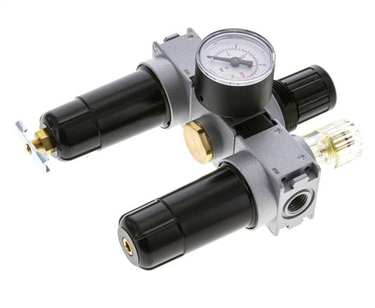 FRL 3 Partes G1/4'' 750l/min 0.5-10.0bar/7-145psi Semi-Auto 40 mm Manómetro Metal Multifix 0
