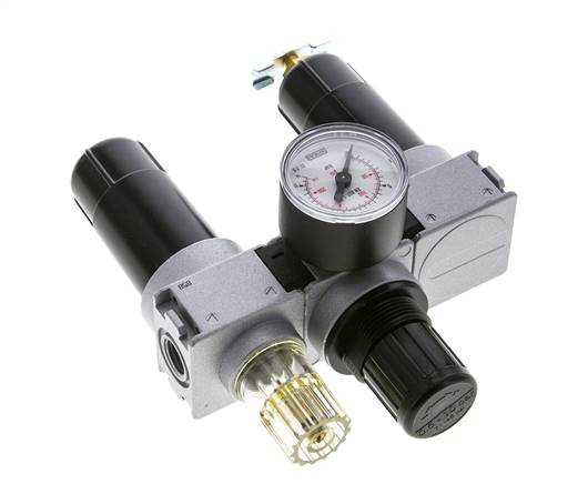 FRL 3 Partes G1/4'' 750l/min 0.5-10.0bar/7-145psi Semi-Auto 40 mm Manómetro Metal Multifix 0