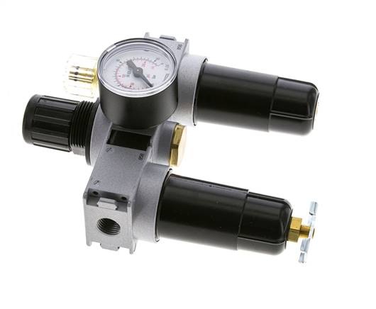 FRL 3 Partes G1/4'' 750l/min 0.5-10.0bar/7-145psi Semi-Auto 40 mm Manómetro Metal Multifix 0