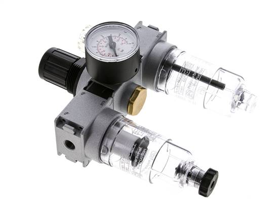 FRL 3 Partes G1/8'' 750l/min 0.2-6.0bar/3-87psi Semi-Auto 40 mm Manómetro Policarbonato Multifix 0