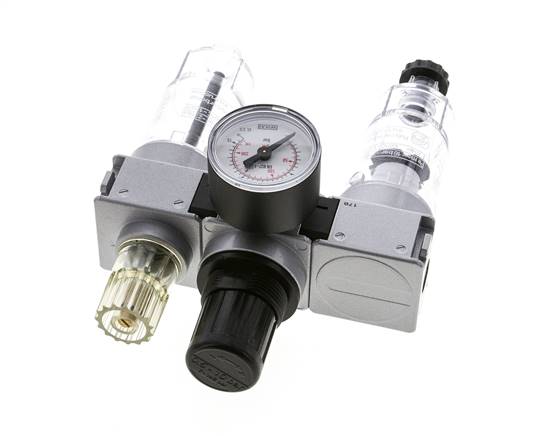 FRL 3 Partes G1/4'' 750l/min 0.5-10.0bar/7-145psi Semi-Auto 40 mm Manómetro Policarbonato Multifix 0