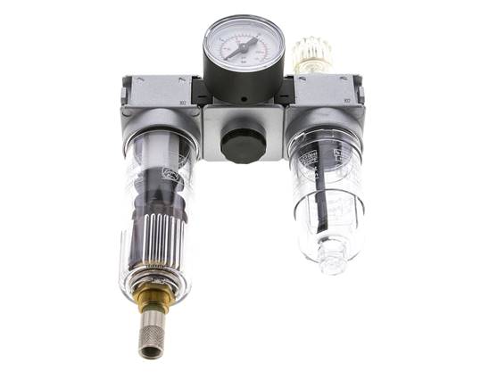 FRL 3 Partes G1/4'' 750l/min 0.5-10.0bar/7-145psi Auto (Cerrado Sin Presión) Manómetro 40 mm Policarbonato Multifix 0