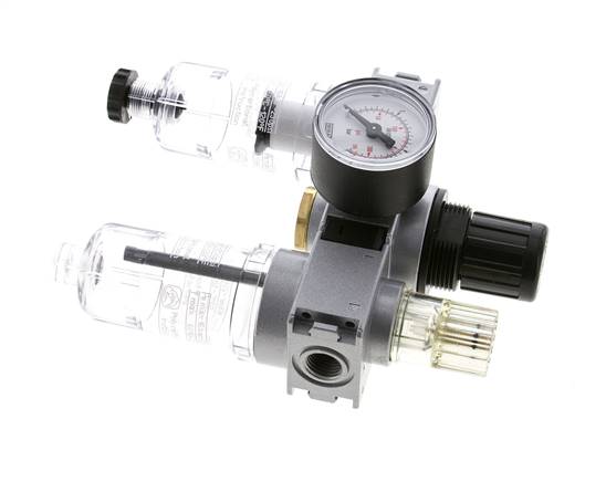FRL 3 Partes G1/4'' 750l/min 0.5-10.0bar/7-145psi Semi-Auto 40 mm Manómetro Policarbonato Multifix 0