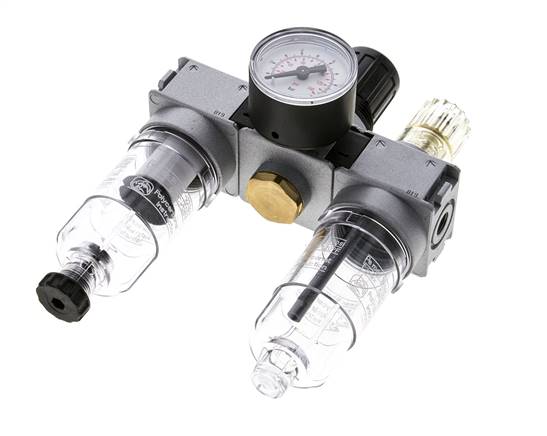 FRL 3 Partes G1/8'' 750l/min 0.2-6.0bar/3-87psi Semi-Auto 40 mm Manómetro Policarbonato Multifix 0