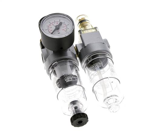 FRL 2 Partes G1/4'' 350l/min 0.5-6.0bar/7-87psi Semi-Auto Policarbonato Estándar 0