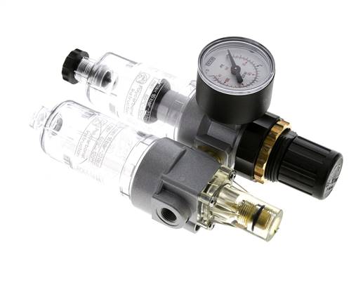 FRL 2 Partes G1/8'' 350l/min 0.5-10.0bar/7-145psi Semi-Auto Policarbonato Estándar 0